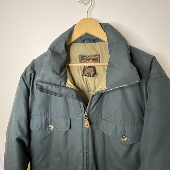 VTG Eddie Bauer Dark Green Premium Goose Down Expedition Parka Jacket Men Large - Picture 6 of 14